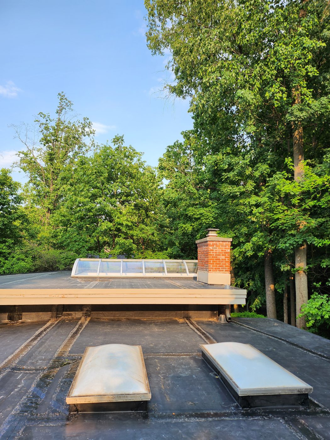 New EPDM rubber membrane flat roof after installation